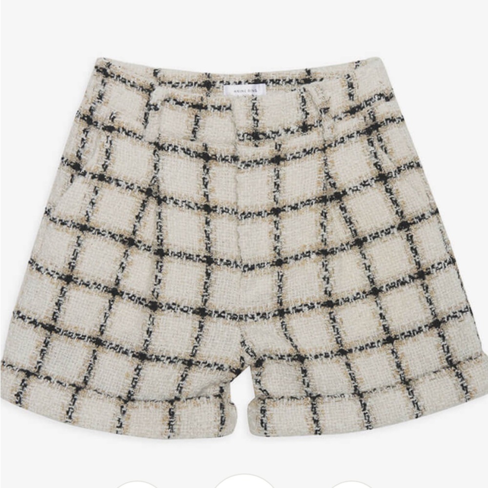 Anine Bing - Becky Short in Beige Plaid